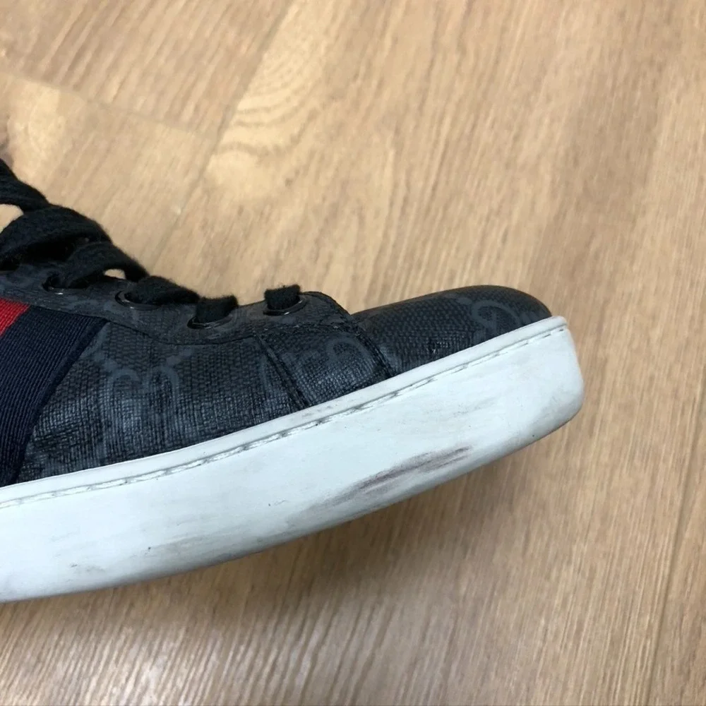 Gucci Ace GG Supreme Sneakers Mens 7 Black Streetwear Comfort Designer